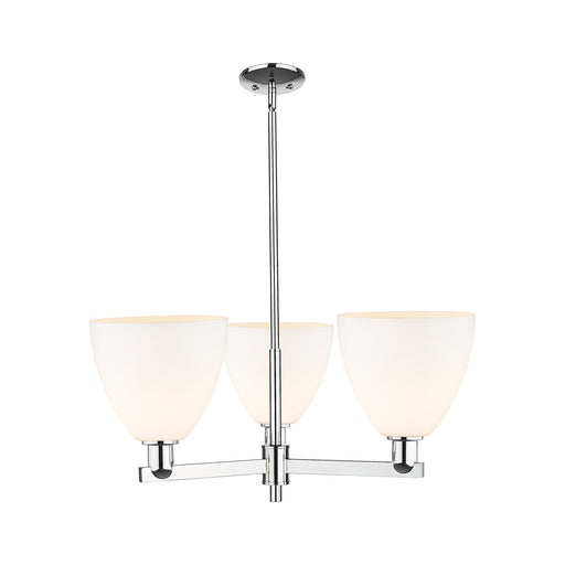 Innovations Bristol 31in 3-Light Pendant | Industrial Polished Chrome Steel and Matte White Glass | Kitchen Island & Dining Room | Model 716-3CR-PC-GBD-91