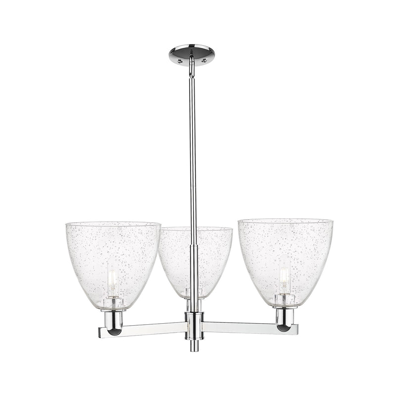 Innovations Bristol 31in 3-Light Pendant | Industrial Polished Chrome Steel and Seedy Glass Dome Shade | Kitchen Island & Dining | Model 716-3CR-PC-GBD-94