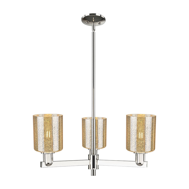 Innovations Cobbleskill 27in 3-Light Pendant | Industrial Polished Nickel Steel and Mercury Glass | Kitchen Island & Dining Room | Model 716-3CR-PN-G116