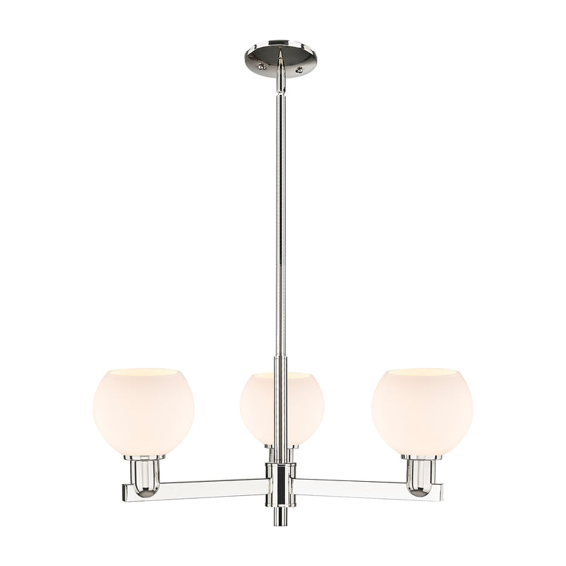 Innovations Athens 28in 3-Light Pendant | Industrial Polished Nickel and Matte White Glass | Kitchen Island & Dining Room | Model 716-3CR-PN-G121-6