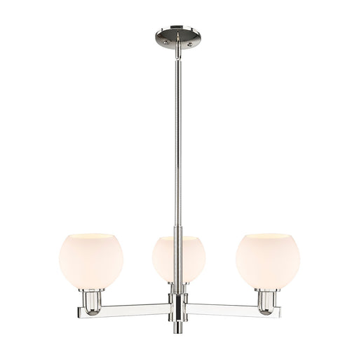 Innovations Athens 28in 3-Light Pendant | Industrial Polished Nickel and Matte White Glass | Kitchen Island & Dining Room | Model 716-3CR-PN-G121-6