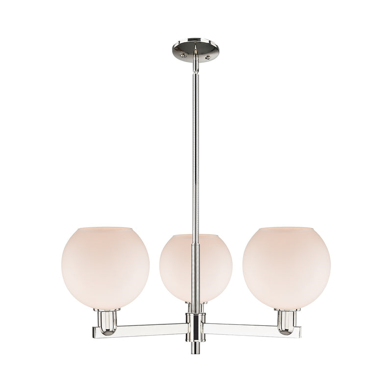 Innovations Athens 30in 3-Light Pendant | Industrial Polished Nickel and Matte White Glass | Kitchen Island & Dining Room | Model 716-3CR-PN-G121-8