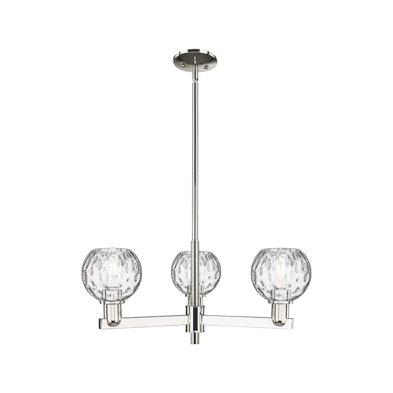 Innovations Athens Water Glass 28in 3-Light Pendant | Industrial Polished Nickel and Clear Water Glass | Kitchen Island & | Model 716-3CR-PN-G1215-6