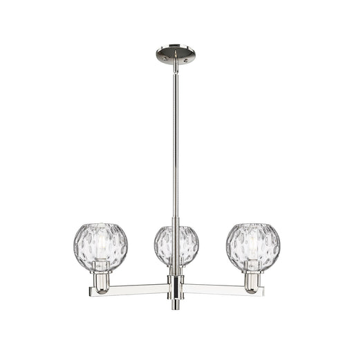 Innovations Athens Water Glass 28in 3-Light Pendant | Industrial Polished Nickel and Clear Water Glass | Kitchen Island & | Model 716-3CR-PN-G1215-6