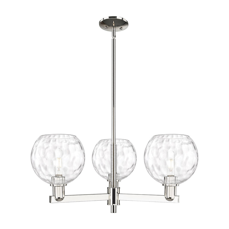Innovations Athens Water Glass 30in 3-Light Pendant | Industrial Polished Nickel and Clear Glass Globe | Kitchen Island & | Model 716-3CR-PN-G1215-8