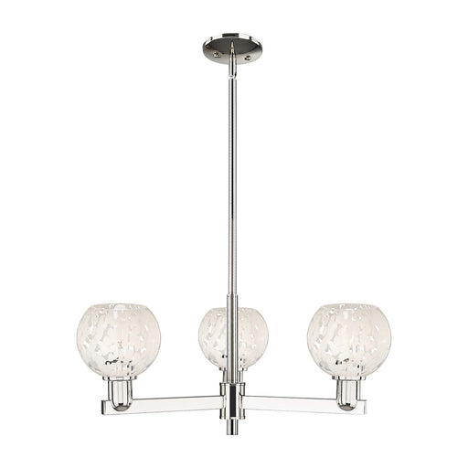 Innovations Lighting White Mouchette 28in 3-Light Pendant | Industrial Polished Nickel Steel and White Glass | Kitchen Island | Model 716-3CR-PN-G1216-6WM