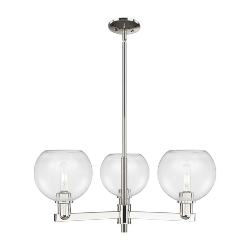 Innovations Athens 30in 3-Light Pendant | Industrial Polished Nickel Steel and Clear Glass | Kitchen Island & Dining Room | Model 716-3CR-PN-G122-8
