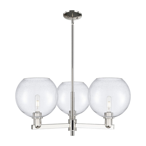 Innovations Athens 32in 3-Light Pendant | Industrial Polished Nickel Steel and Seedy Glass | Kitchen Island & Dining Room | Model 716-3CR-PN-G124-10