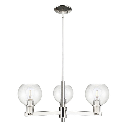 Innovations Athens 28in 3-Light Pendant | Industrial Polished Nickel Steel and Seedy Glass | Kitchen Island & Dining Room | Model 716-3CR-PN-G124-6