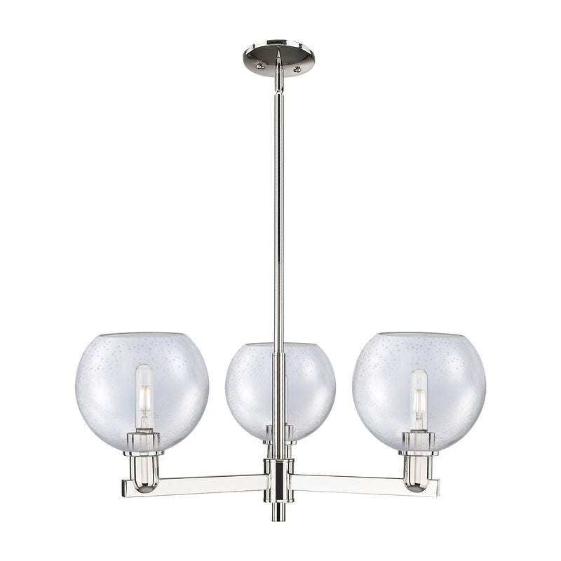 Innovations Athens 30in 3-Light Pendant | Industrial Polished Nickel Steel and Seedy Glass | Kitchen Island & Dining Room | Model 716-3CR-PN-G124-8