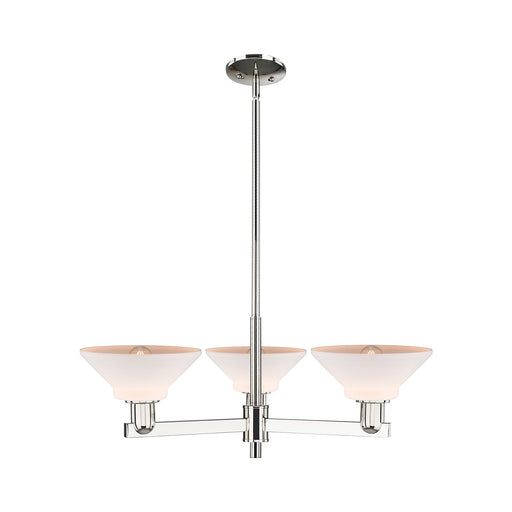 Innovations Orwell 30in 3-Light Pendant | Industrial Polished Nickel Steel and Matte White Glass | Kitchen Island & Dining Room | Model 716-3CR-PN-G131