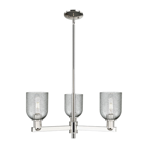 Innovations Caledonia 27in 3-Light Pendant | Industrial Polished Nickel and Charcoal Glass | Kitchen Island & Dining Room | 27 x | Model 716-3CR-PN-G257