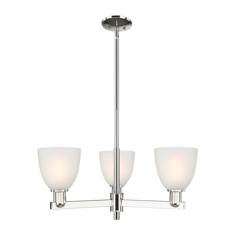 Innovations Castile 28in 3-Light Pendant | Industrial Modern Contempo Polished Nickel and White Glass | Kitchen Island & Dining | Model 716-3CR-PN-G381