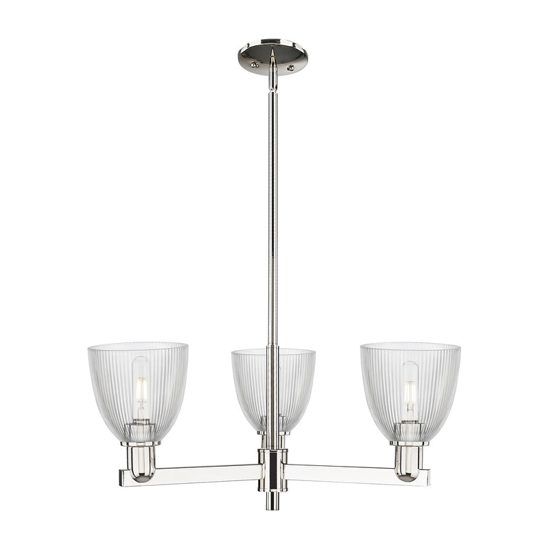 Innovations Castile 28in 3-Light Pendant | Industrial Polished Nickel Steel and Clear Glass | Kitchen Island & Dining Room | 27.75 | Model 716-3CR-PN-G382