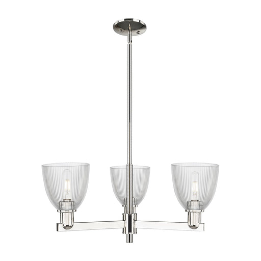 Innovations Castile 28in 3-Light Pendant | Industrial Polished Nickel Steel and Clear Glass | Kitchen Island & Dining Room | 27.75 | Model 716-3CR-PN-G382