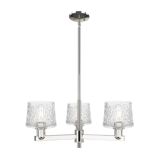 Innovations Niagara 28in 3-Light Pendant | Industrial Polished Nickel and Clear Textured Glass | Kitchen Island & Dining Room | Model 716-3CR-PN-G402