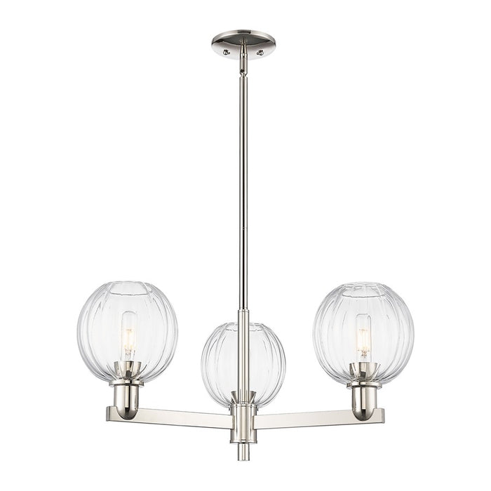 Innovations Preston 3Lt 18" Globe Stem Chandelier, PN/CL - 716-3CR-PN-G458-7CL