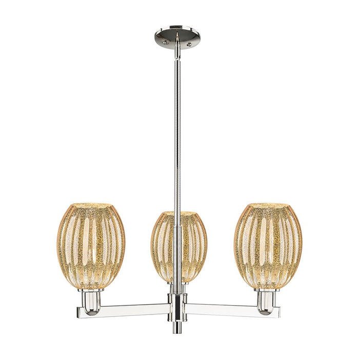 Innovations Preston 3Lt 18" Bell Stem Chandelier, PN/MC - 716-3CR-PN-G459-6ME