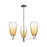 Innovations BH Almond 3Lt 18" Stem Chandelier, PN/AM - 716-3CR-PN-G480-6AM