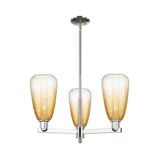 Innovations BH Almond 3Lt 18" Stem Chandelier, PN/AM - 716-3CR-PN-G480-6AM