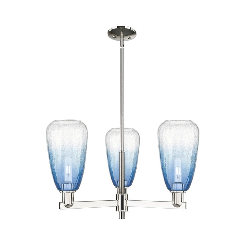 Innovations BH Almond 3Lt 18" Stem Chandelier, PN/SB - 716-3CR-PN-G480-6SB