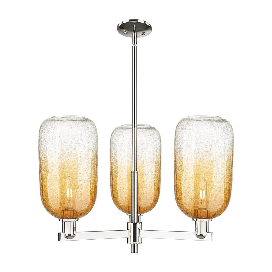 Innovations BH Cloche 3Lt 18" Stem Chandelier, PN/AM - 716-3CR-PN-G482-7AM