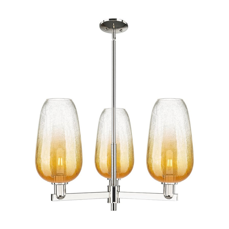 Innovations BH Flute 3Lt 18" Stem Chandelier, PN/AM - 716-3CR-PN-G484-7AM
