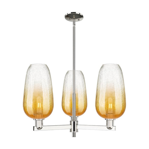 Innovations BH Flute 3Lt 18" Stem Chandelier, PN/AM - 716-3CR-PN-G484-7AM