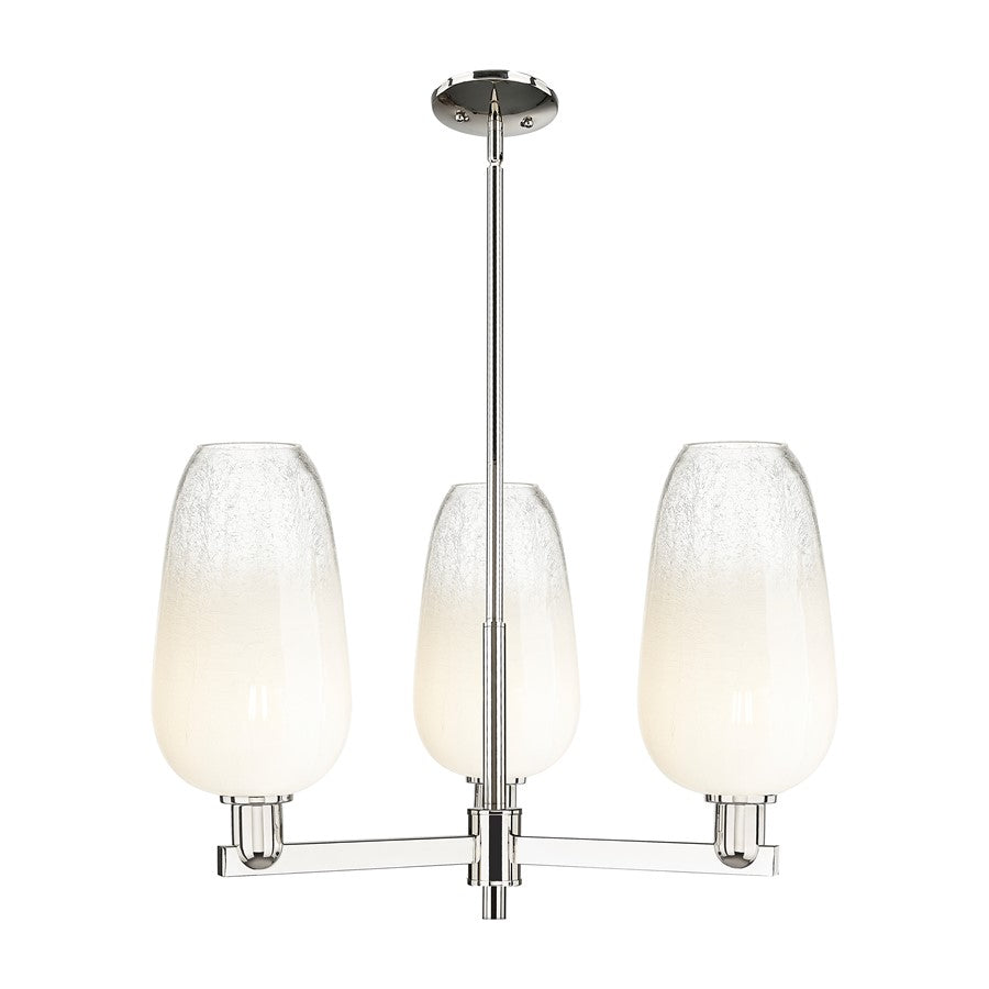 Innovations BH Flute 3Lt 18" Stem Chandelier, PN/OP - 716-3CR-PN-G484-7OP