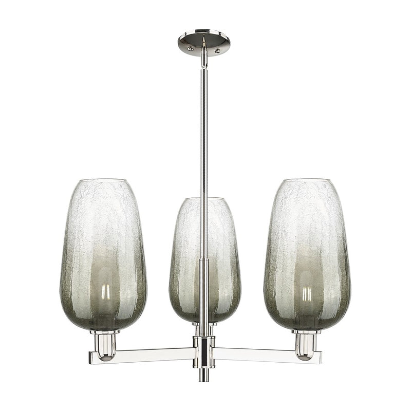 Innovations BH Flute 3Lt 18" Stem Chandelier, PN/SL - 716-3CR-PN-G484-7SL