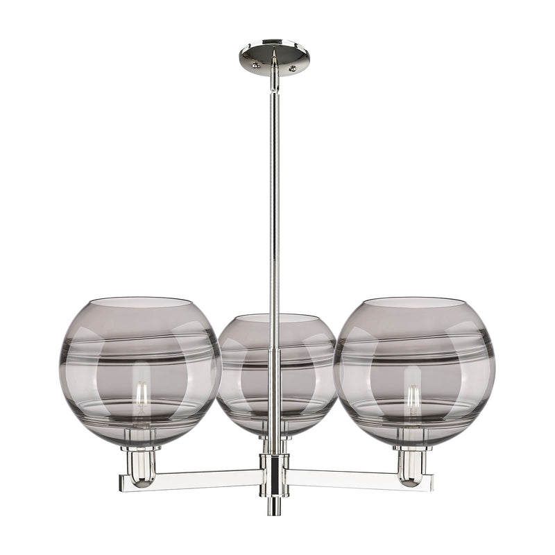 Innovations Rochester 32in 3-Light Pendant | Industrial Polished Nickel and Light Smoke Glass | Kitchen Island & Dining Room | Model 716-3CR-PN-G556-10SM