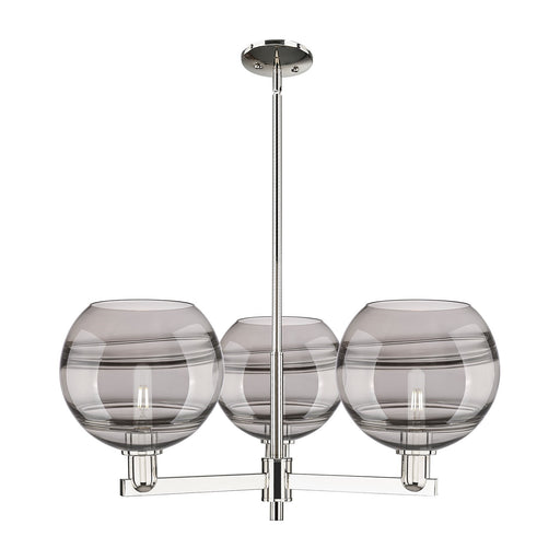 Innovations Rochester 32in 3-Light Pendant | Industrial Polished Nickel and Light Smoke Glass | Kitchen Island & Dining Room | Model 716-3CR-PN-G556-10SM