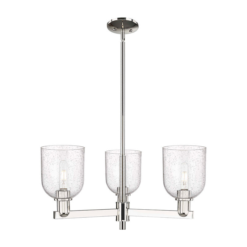 Innovations Bella 27in 3-Light Pendant | Industrial Polished Nickel Steel and Seedy Glass | Kitchen Island & Dining Room | Model 716-3CR-PN-G558-6SDY