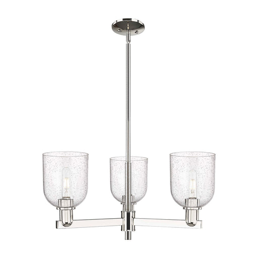 Innovations Bella 27in 3-Light Pendant | Industrial Polished Nickel Steel and Seedy Glass | Kitchen Island & Dining Room | Model 716-3CR-PN-G558-6SDY