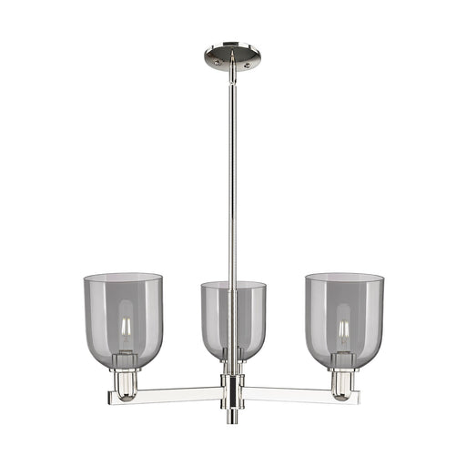 Innovations Bella 27in 3-Light Pendant | Industrial Polished Nickel and Light Smoke Glass | Kitchen Island & Dining Room | Model 716-3CR-PN-G558-6SM