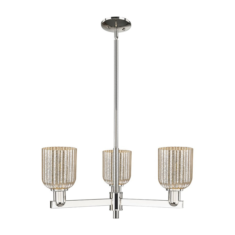 Innovations Bridal Veil 3Lt 18" Chandelier, Polished Nickel/Mercury