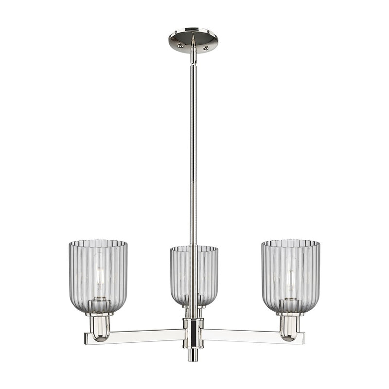 Innovations Bridal Veil 3Lt 18" Chandelier, PN/Smoke - 716-3CR-PN-G559-5SM