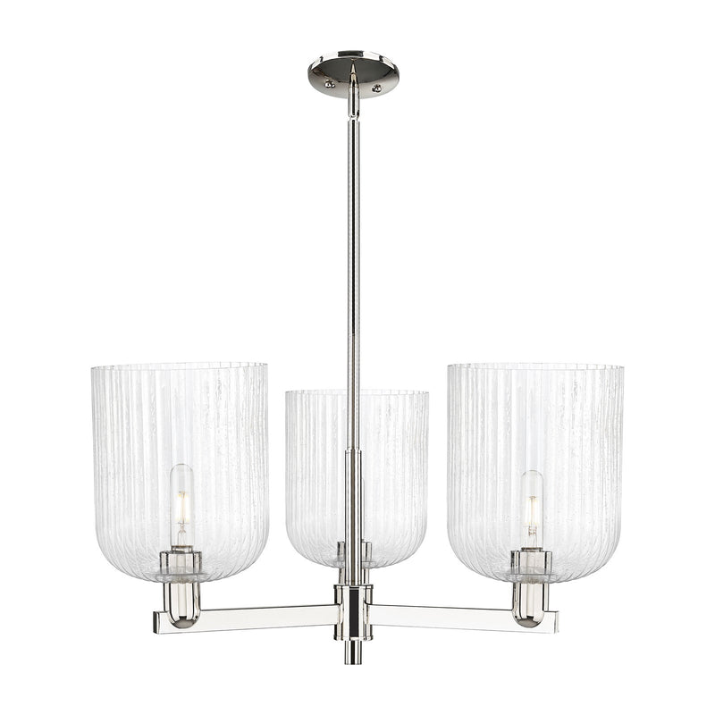 Innovations Bridal Veil 30in 3-Light Pendant | Industrial Polished Nickel Steel and Seedy Glass | Kitchen Island & Dining | Model 716-3CR-PN-G559-8SDY