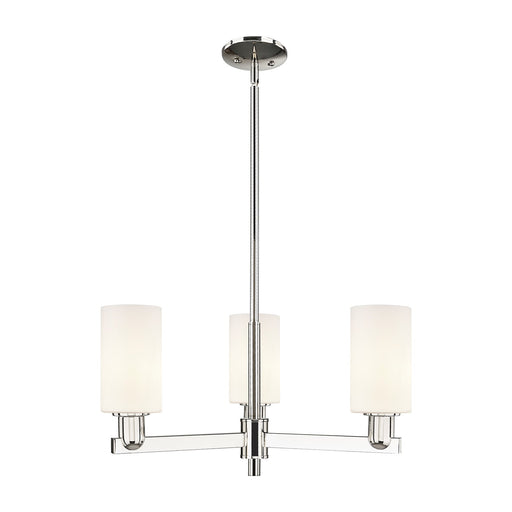 Innovations Clymer 26in 3-Light Pendant | Industrial Polished Nickel and Matte White Glass | Kitchen Island & Dining Room | 25.62 | Model 716-3CR-PN-G801