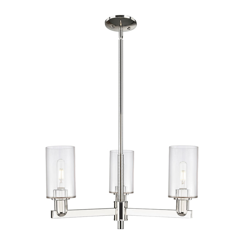Innovations Clymer 26in 3-Light Pendant | Industrial Polished Nickel and Clear Glass | Kitchen Island & Dining Room | 25.62 x | Model 716-3CR-PN-G802
