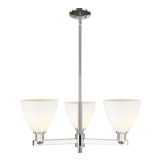 Innovations Bristol 29in 3-Light Pendant | Industrial Polished Nickel Steel and Matte White Glass | Kitchen Island & Dining | Model 716-3CR-PN-GBD-751