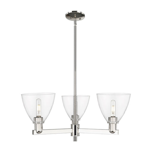 Innovations Bristol 29in 3-Light Pendant | Industrial Polished Nickel Steel and Clear Glass | Kitchen Island & Dining Room | Model 716-3CR-PN-GBD-752