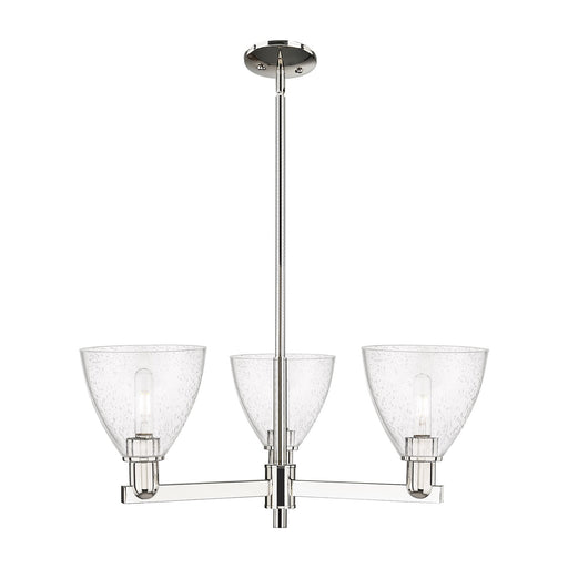 Innovations Bristol 29in 3-Light Pendant | Industrial Polished Nickel Steel and Seedy Glass | Kitchen Island & Dining Room | Model 716-3CR-PN-GBD-754