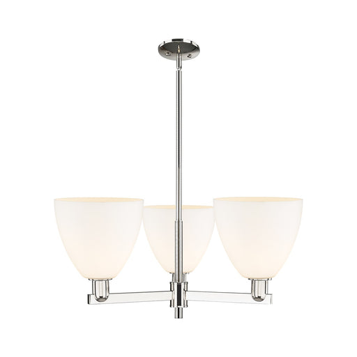Innovations Bristol 31in 3-Light Pendant | Industrial Polished Nickel Steel and Matte White Glass | Kitchen Island & Dining Room | Model 716-3CR-PN-GBD-91