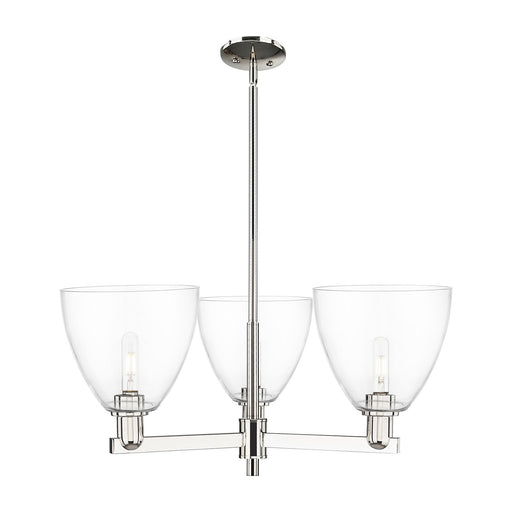 Innovations Bristol 31in 3-Light Pendant | Industrial Polished Nickel Steel and Clear Glass | Kitchen Island & Dining Room | Model 716-3CR-PN-GBD-92