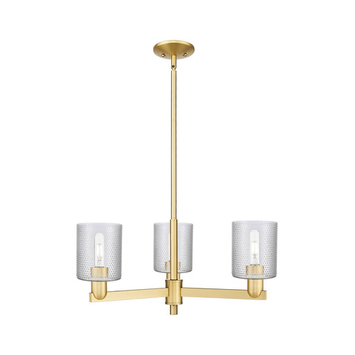 Innovations Cobbleskill 27in 3-Light Pendant | Industrial Satin Gold Steel and Clear Glass | Kitchen Island & Dining Room | 26.75 | Model 716-3CR-SG-G112