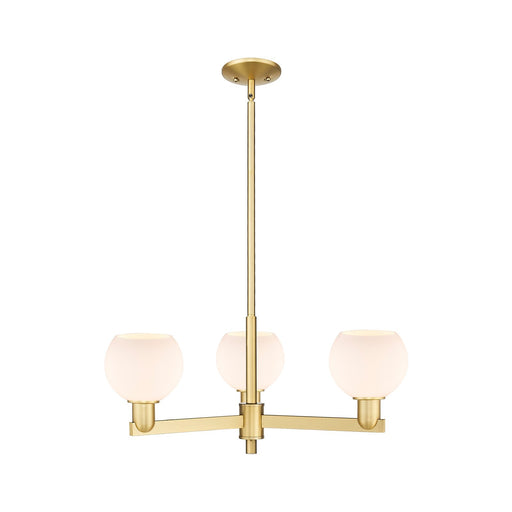 Innovations Athens 28in 3-Light Pendant | Industrial Satin Gold Steel and Matte White Glass | Kitchen Island & Dining Room | Model 716-3CR-SG-G121-6