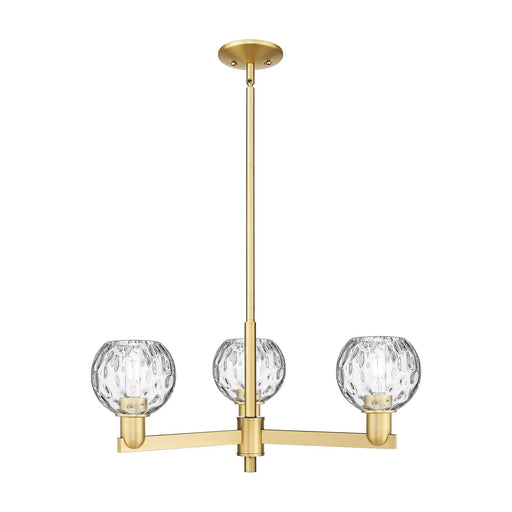 Innovations Athens Water Glass 28in 3-Light Pendant | Industrial Satin Gold Steel and Clear Glass | Kitchen Island & Dining | Model 716-3CR-SG-G1215-6