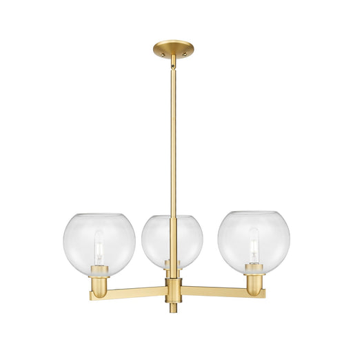 Innovations Athens 30in 3-Light Pendant | Industrial Satin Gold Steel and Clear Glass | Kitchen Island & Dining Room | 29.75 x | Model 716-3CR-SG-G122-8