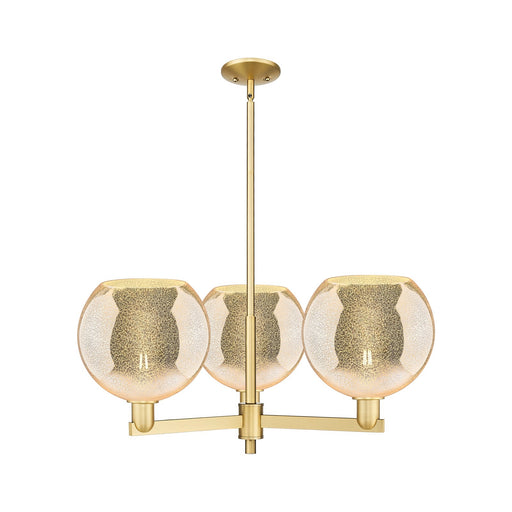 Innovations Athens 32in 3-Light Pendant | Industrial Satin Gold Steel and Mercury Glass | Kitchen Island & Dining Room | 31.75 | Model 716-3CR-SG-G128-10